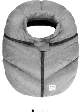 7 A.M. Enfant Grey Puffer Baby Car Seat Cover